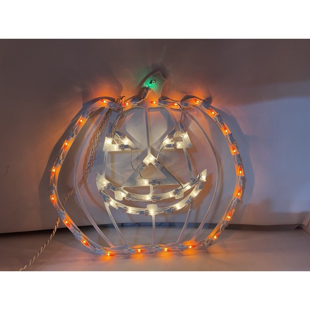 Light Up Halloween Pumpkin W/ Box Vintage 2000 Impact Plastics #85503 TESTED - Picture 2 of 10